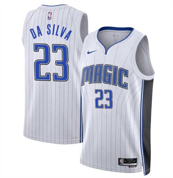 Mens Orlando Magic #23 Tristan Da Silva White 2024 Draft Association Edition Stitched Basketball Jersey Dzhi